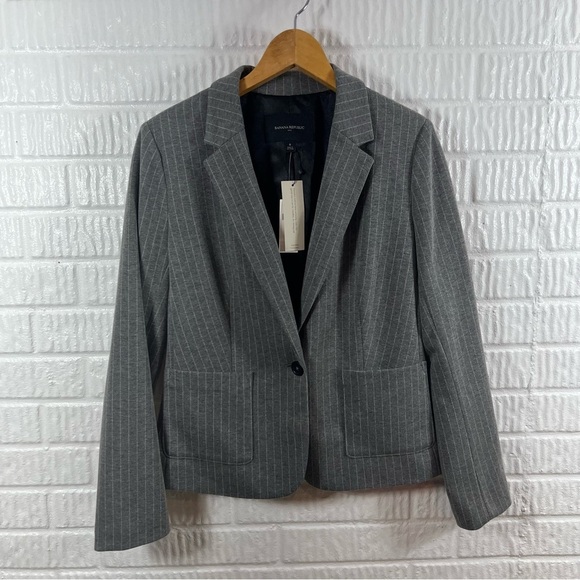 Banana Republic Factory Machine Washable Striped Blazer NWT 8 - Picture 1 of 8